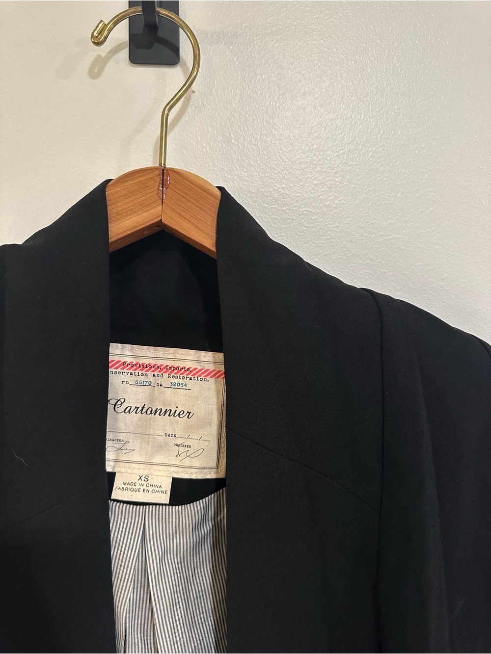 Anthropologie Cartonnier Cornerstone Open Front Blazer Jacket Black Women's XS - Picture 4 of 7